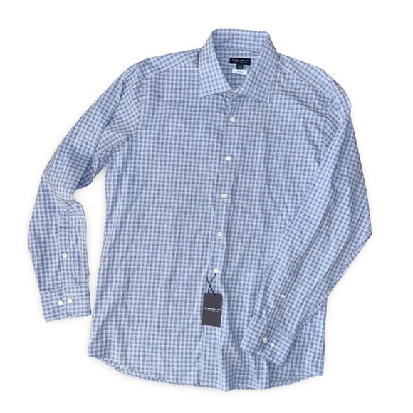 Peter Millar Crown Crafted Flex Finish Excursionist Cotton Shirt Chambray Blue - Picture 5 of 15